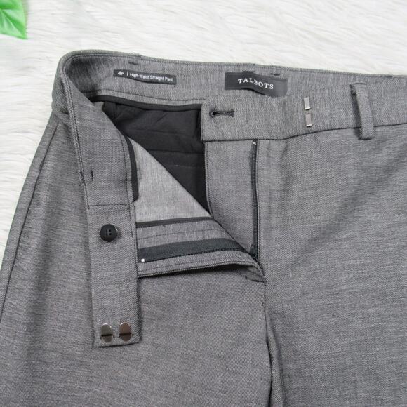 TALBOTS High Waist Straight Leg Pant Gray Trouser Dress Pants Women’s Size 4P - Picture 8 of 13